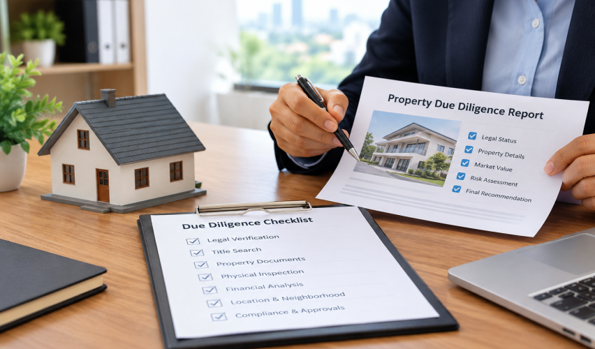 Property due diligence checklist and legal documents.